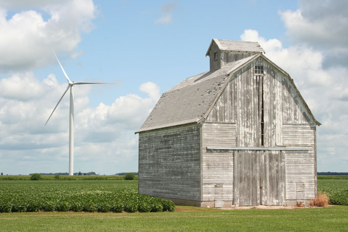Farm and wind turbine